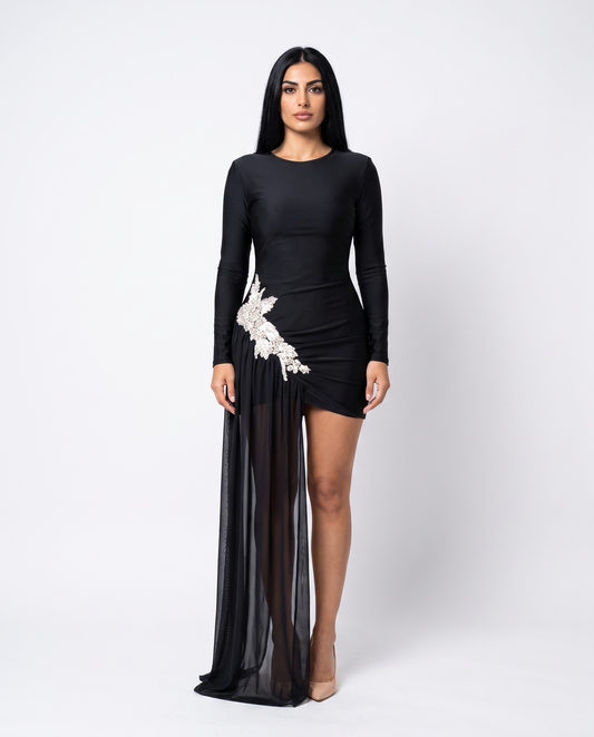 Abito con strass e frange Kaia