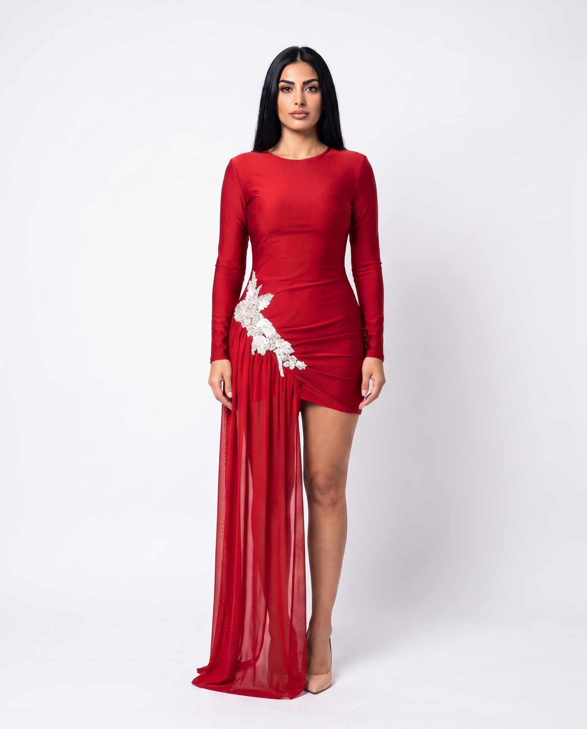 Abito con strass e frange Kaia