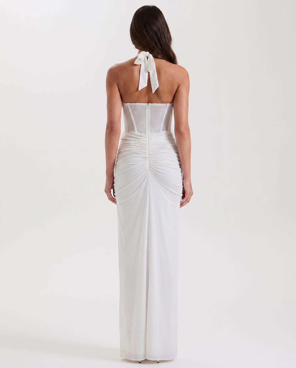 Abito lungo drappeggiato in tulle Mia